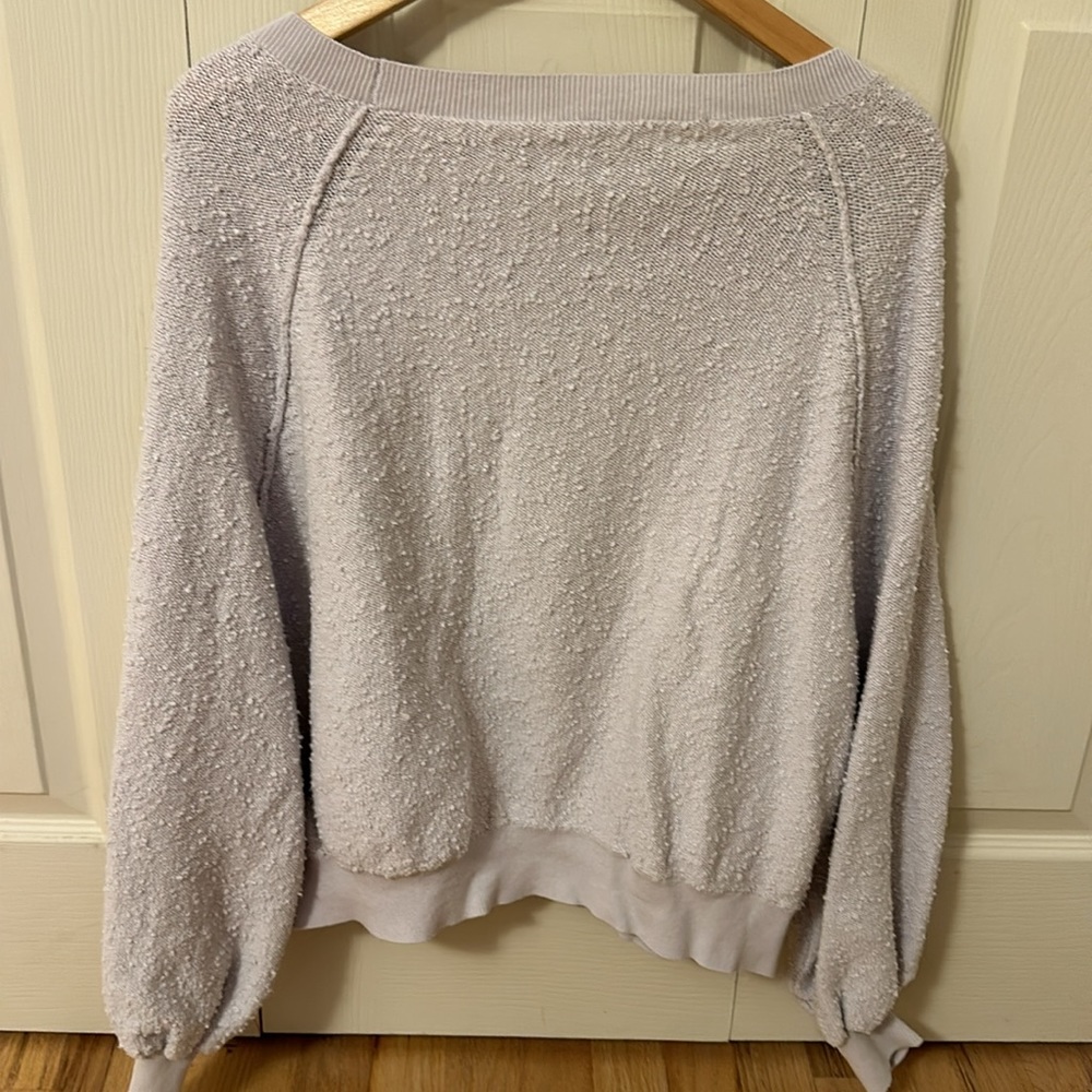Free People Found My Friend Boucle Knit Lilac sweater size S/P - Picture 6 of 6